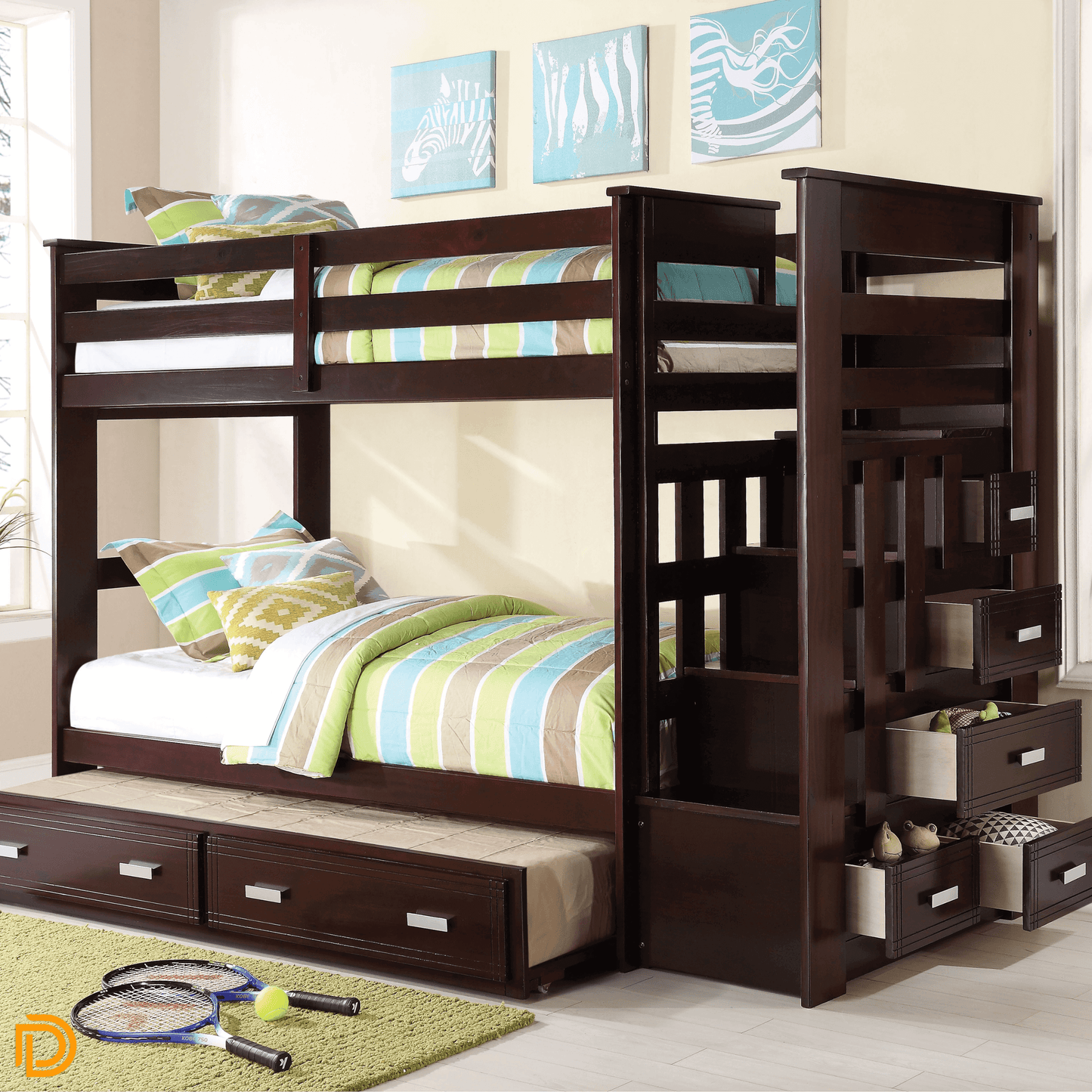 Allentown Twin/Twin Bunk Bed W/Trundle & Storage