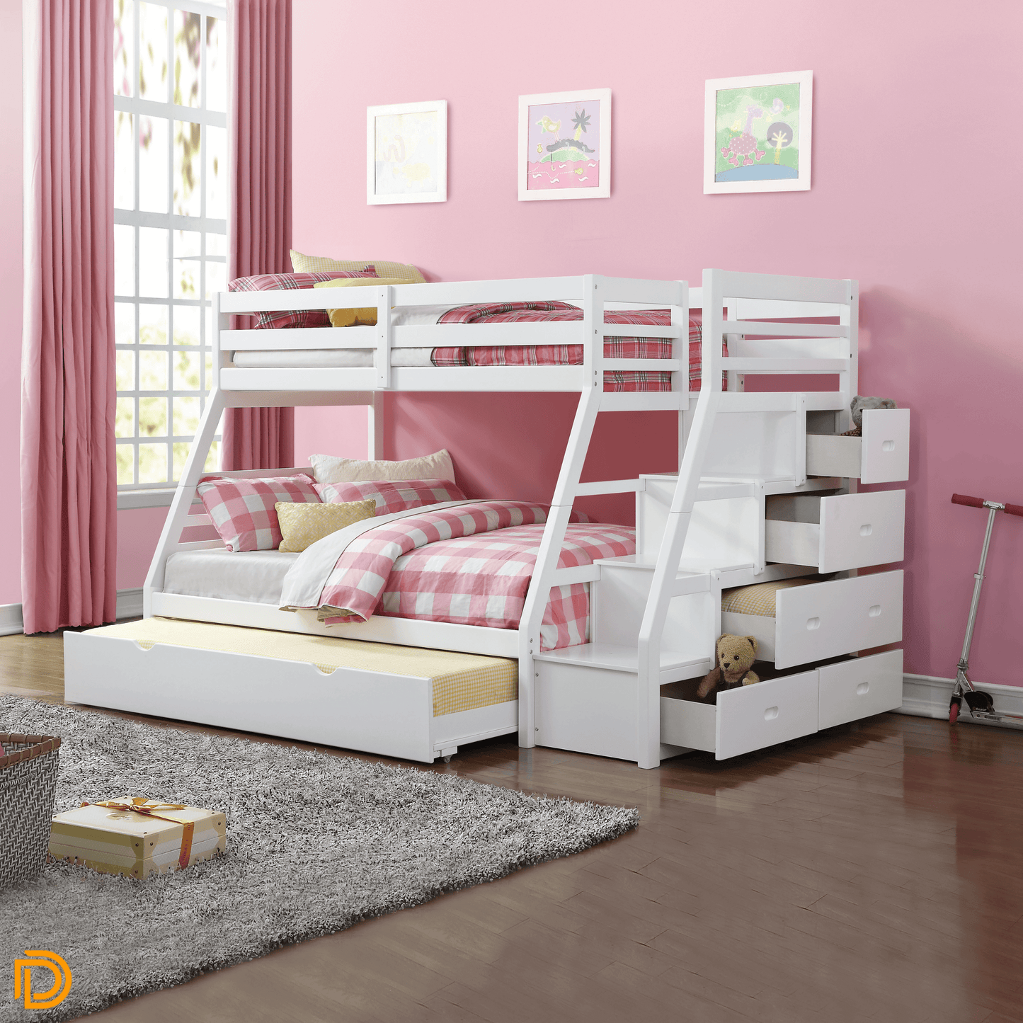 Jason Twin/Full Bunk Bed W/ Trundle & Storage