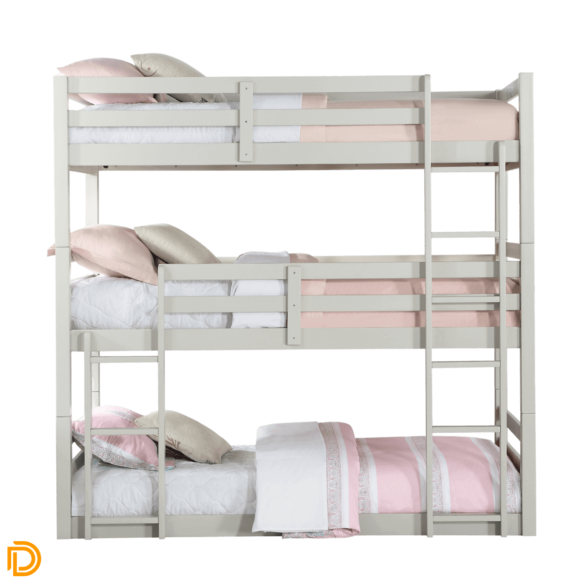 Ronnie Triple Twin Bunk Bed W/ 2 Ladders