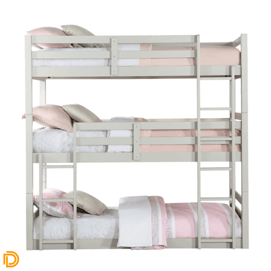 Ronnie Triple Twin Bunk Bed W/ 2 Ladders