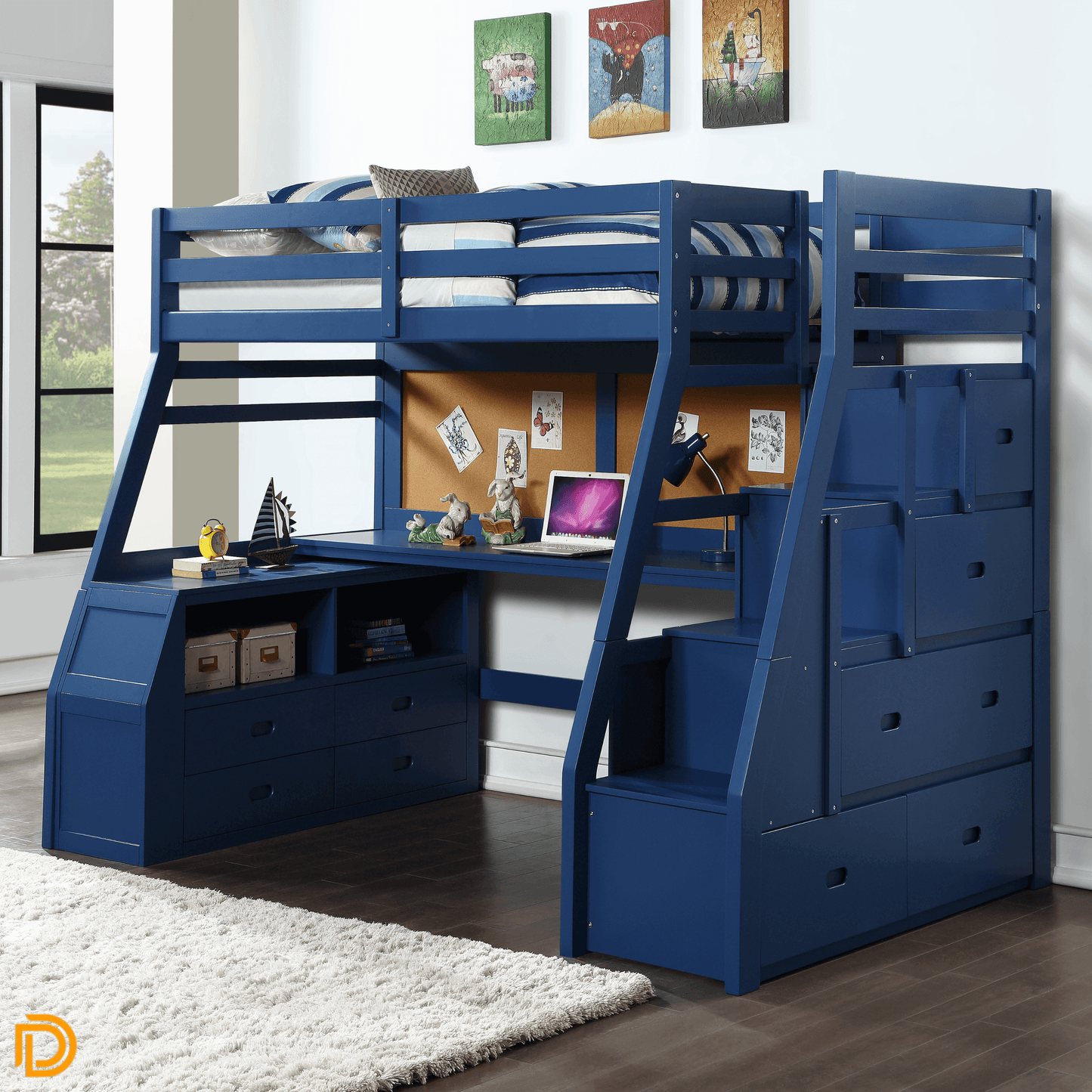 Jason II Twin Loft Bed W/ Storage