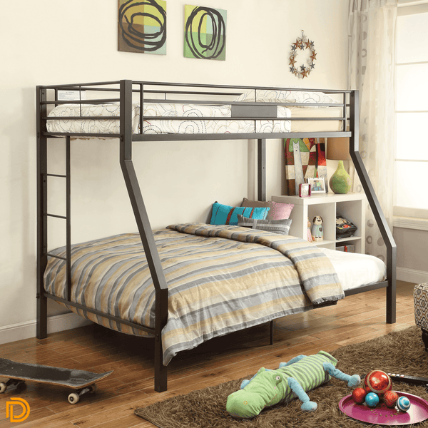 Limbra Twin/Full Bunk Bed In Sandy Black Finish