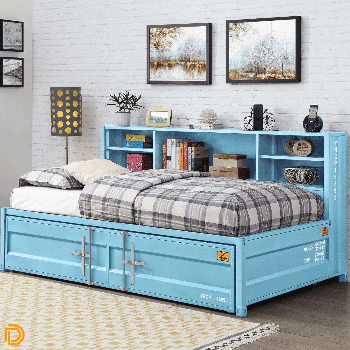 Industrial Style Cargo Twin/Twin Daybed & Trundle Bed W/ Storage