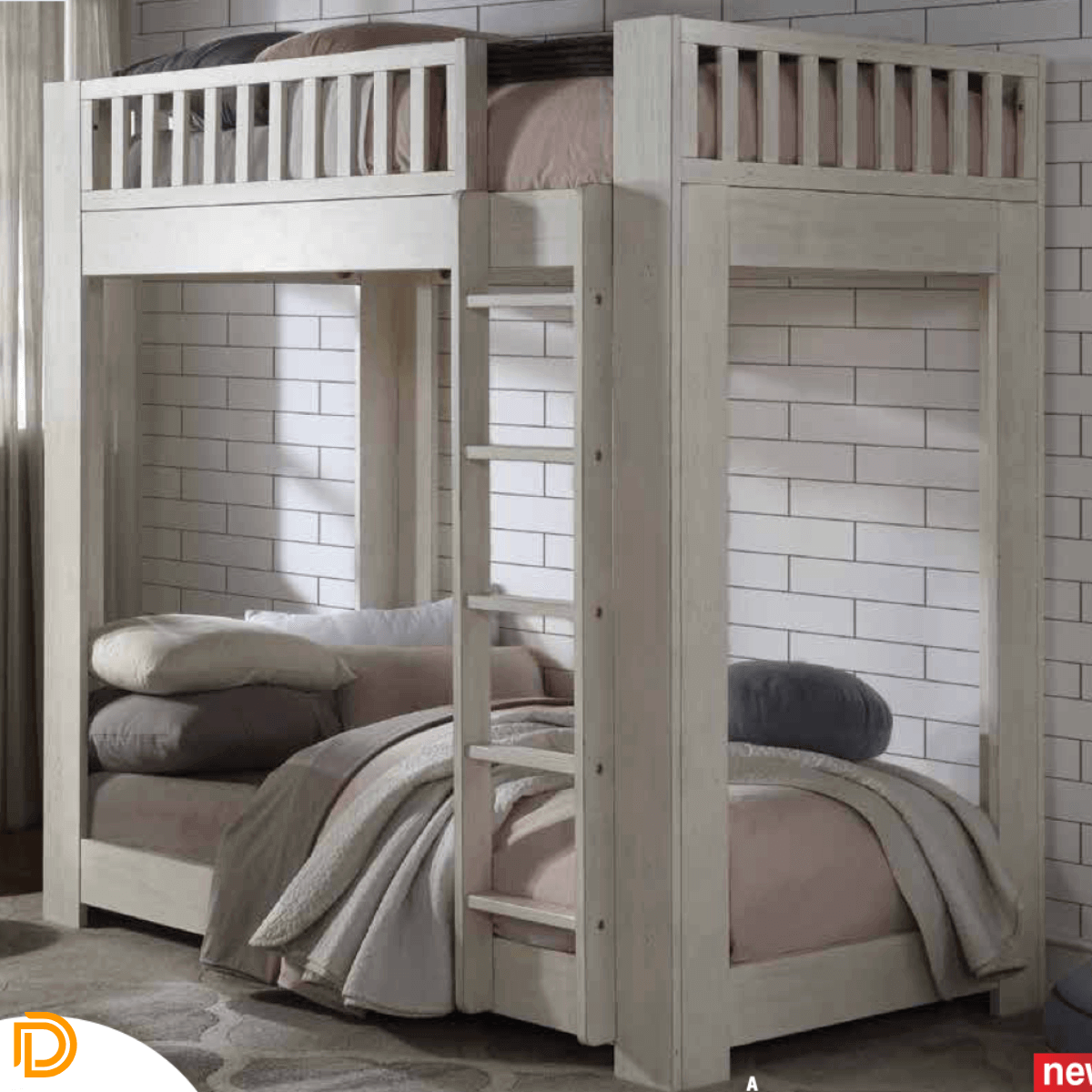 Cedro Twin/Twin Bunk In Rustic Weathered White