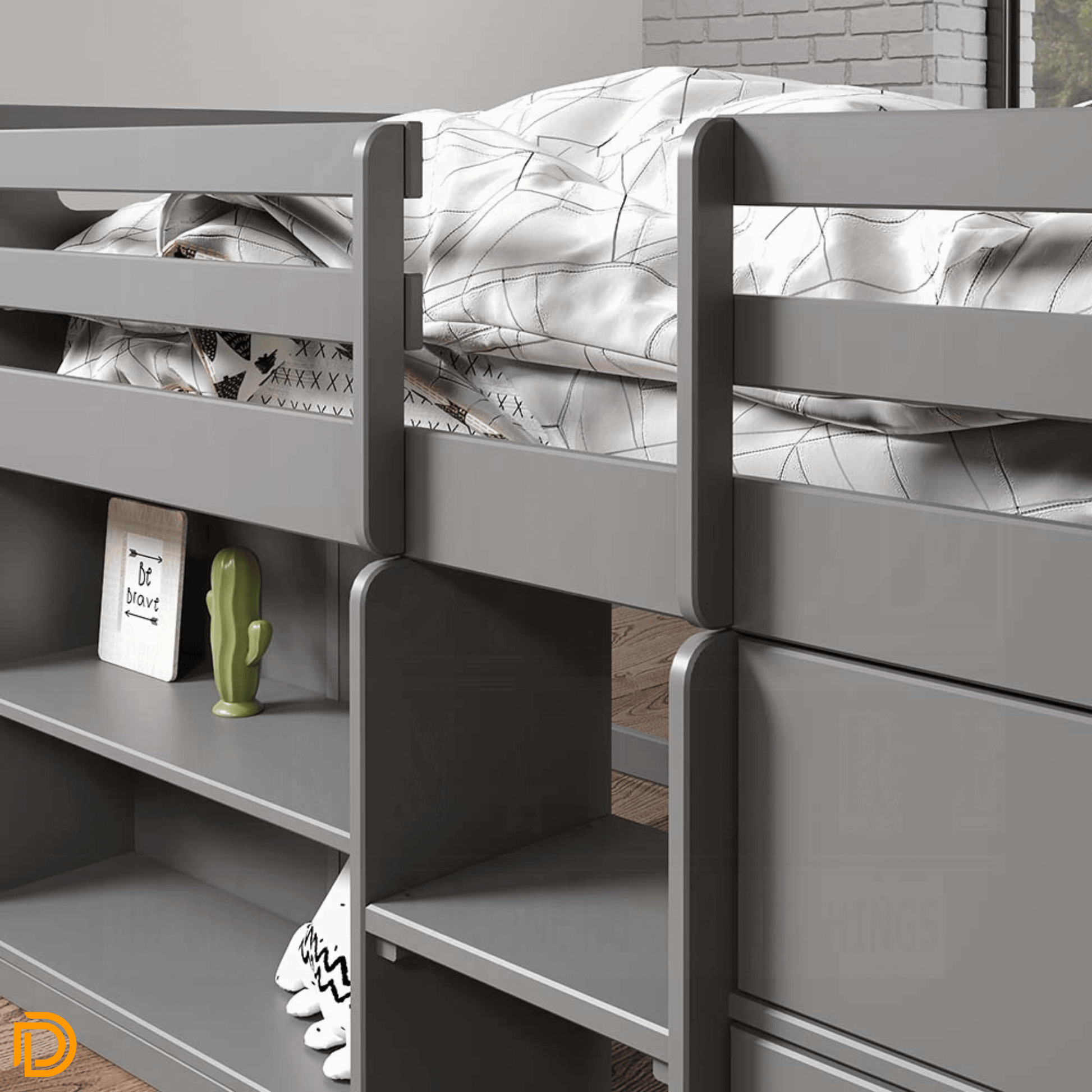 Fabiana Twin Loft Bed W/ Storage