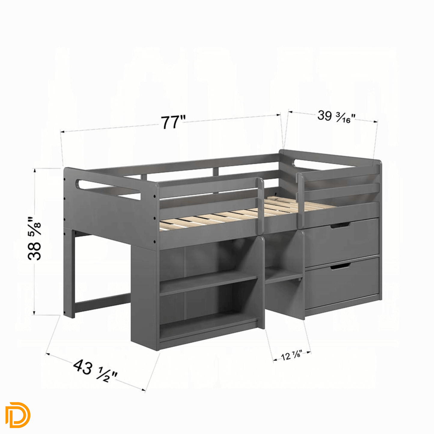 Fabiana Twin Loft Bed W/ Storage